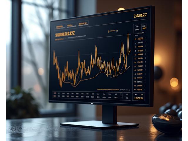Digital dashboard displaying financial charts and graphs related to tech investment data