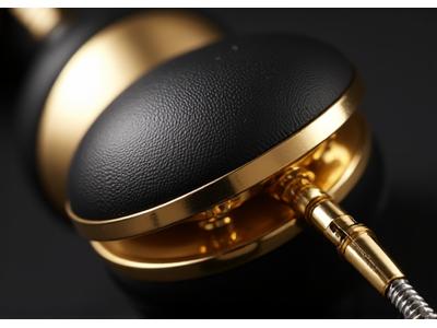 Precious metal details on luxury headphones